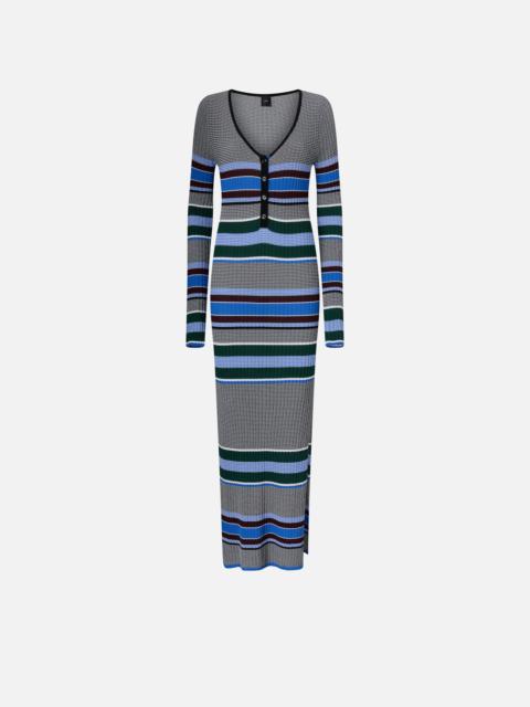 LONG STRIPED KNIT SLIM-FIT DRESS