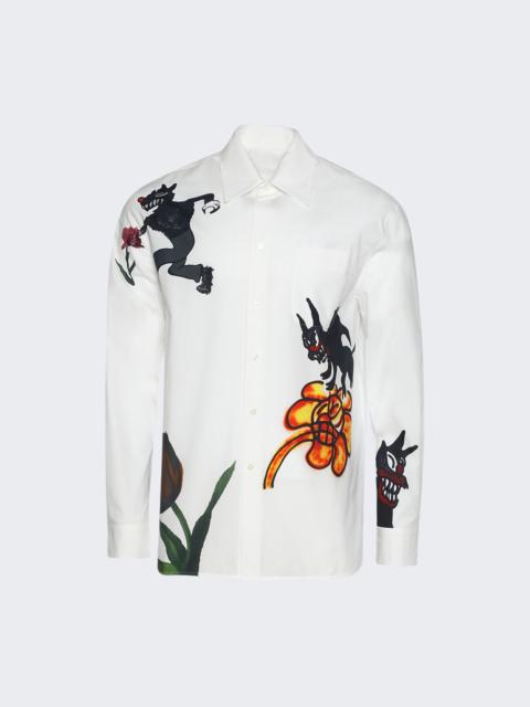 Wolf And Tulip Printed Shirt Lily White