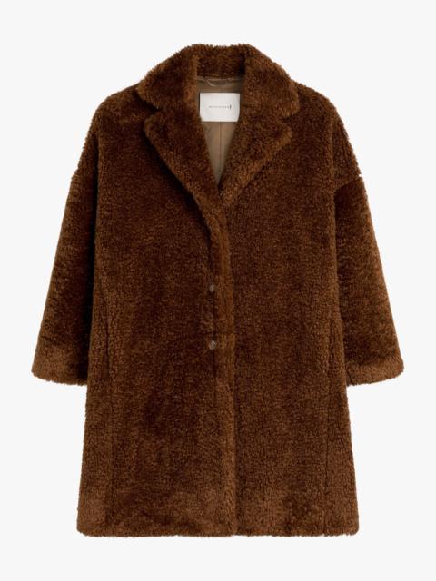 HUMBIE CHESTER BROWN ECO FUR COCOON COAT