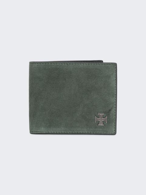 Iron Cross Wallet Green Suede