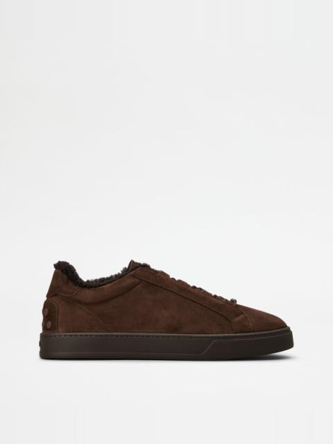 SNEAKERS IN PASHMY SUEDE - BROWN