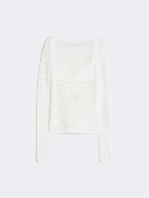 Slim-fit viscose-blend sweater - WHITE