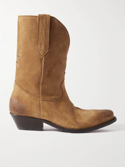 Low Wish Star Suede Cowboy Boots