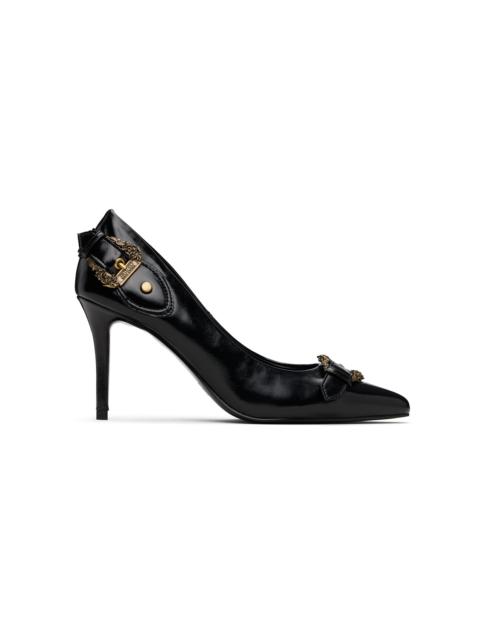 Black Scarlett Baroque Buckle Heels