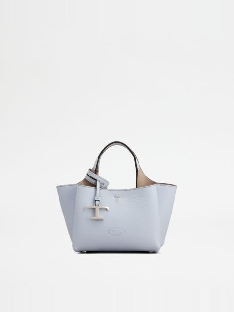 BAG IN LEATHER MICRO - SKY BLUE, BEIGE