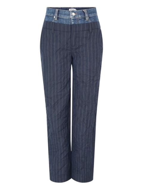 Ophelia double-waistband striped trousers