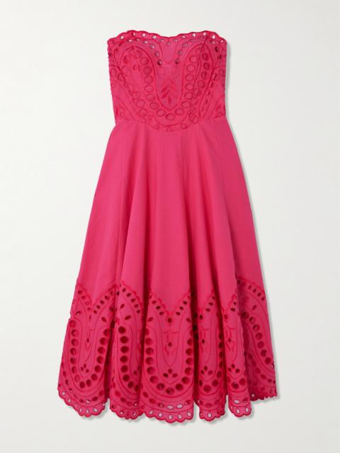 Marlin Broderie Anglaise Cotton-blend Midi Dress