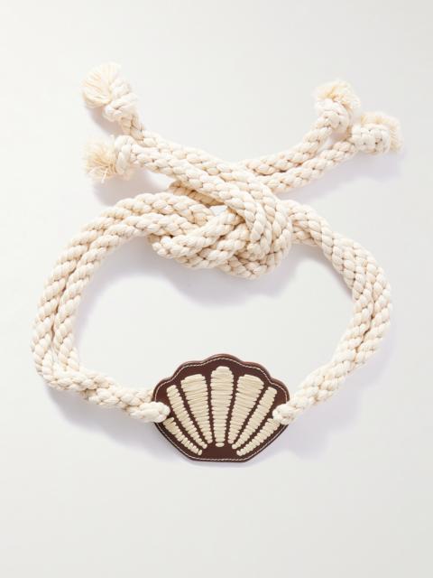 Movimiento Marítimo Leather-trimmed Cord Waist Belt