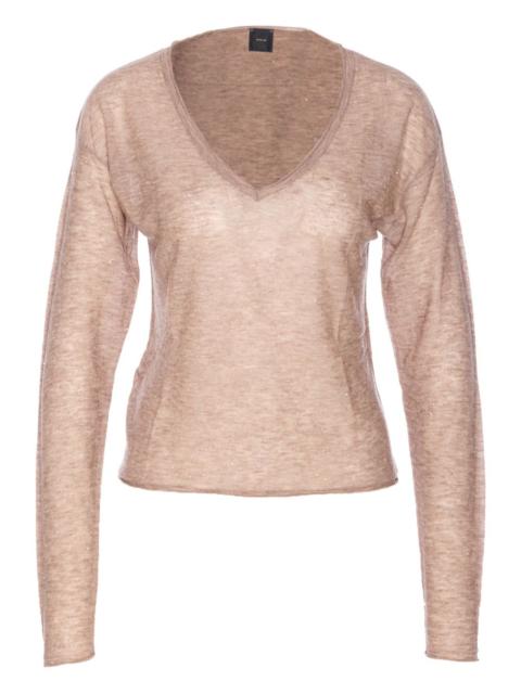 micro-paillette V-neck sweater