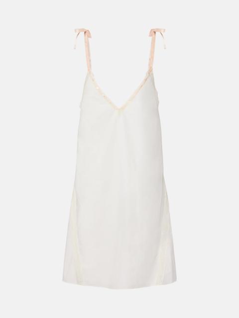 Alma lace-trimmed cotton minidress