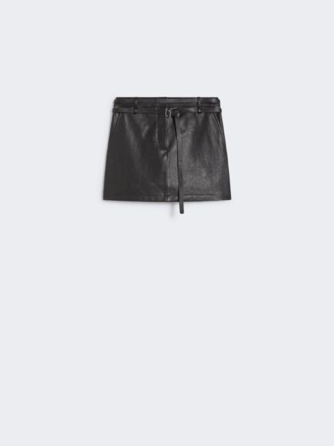 Short leather skirt
