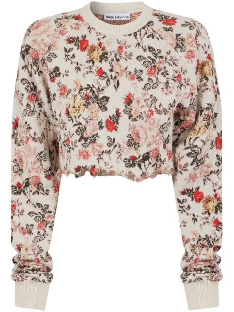 floral-print cropped sweatshirt