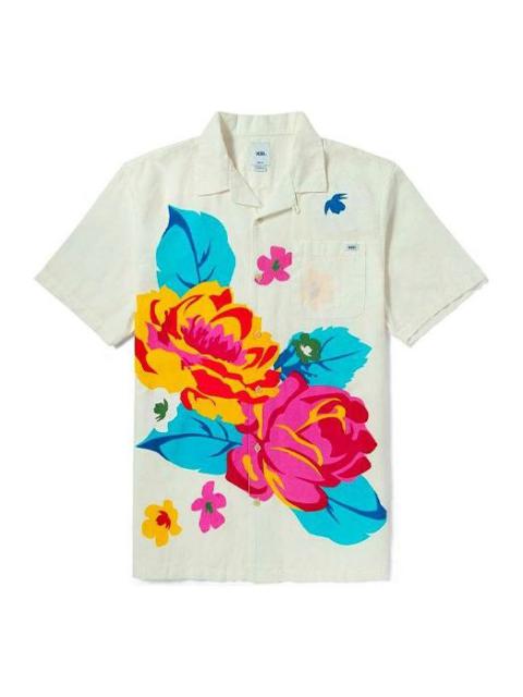 Vans Flower and Plants Print Leisure Short Sleeve Shirt Beige/White VN0A5FOP7VJ