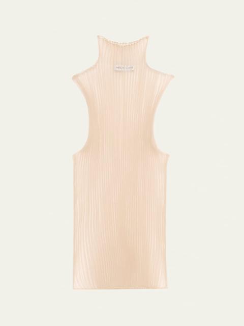 Sleeveless Modern Mist Sheer Turtleneck