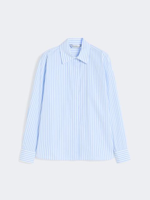 Striped poplin shirt - LIGHT BLUE
