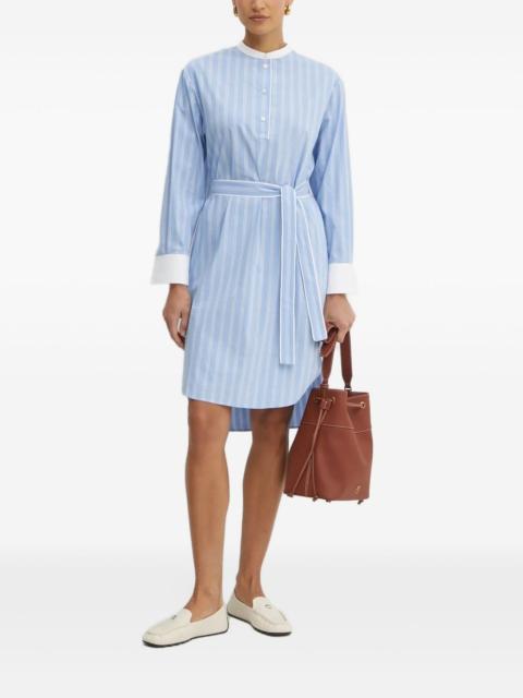 striped belted shirt dress
