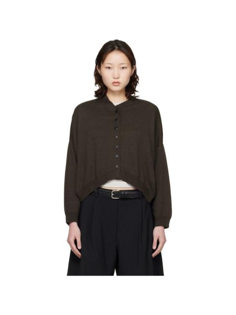 Brown Cotton & Cashmere Cardigan