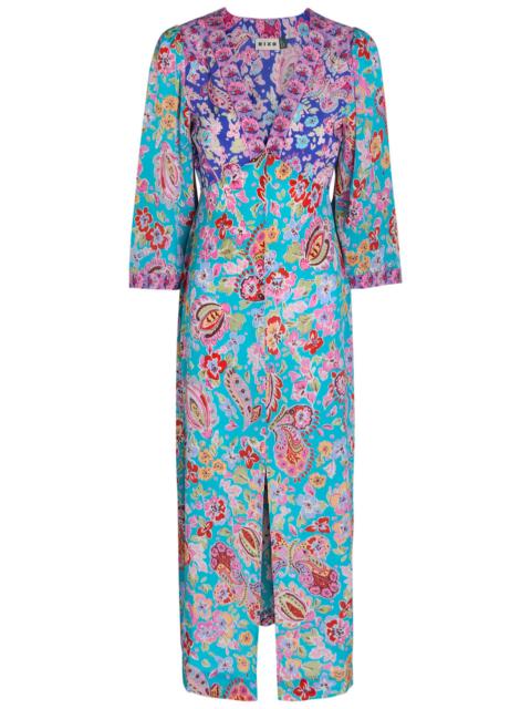Rixo Dahlia Floral-print Silk Midi Dress