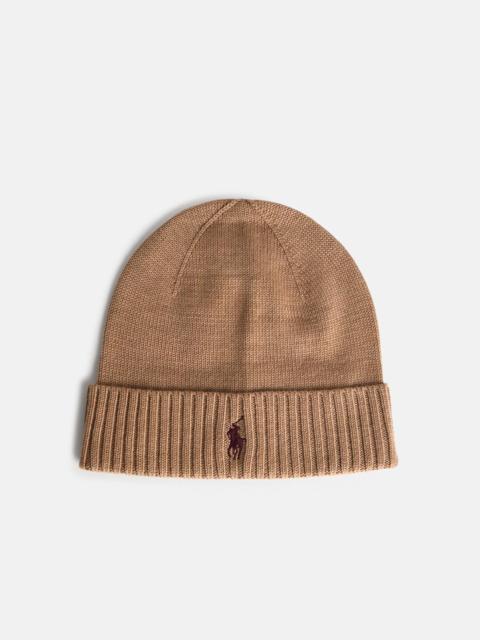 BEIGE WOOL BEANIE