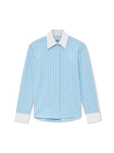 Pinstripe Laurel Long Sleeve Shirt | Casablanca Paris