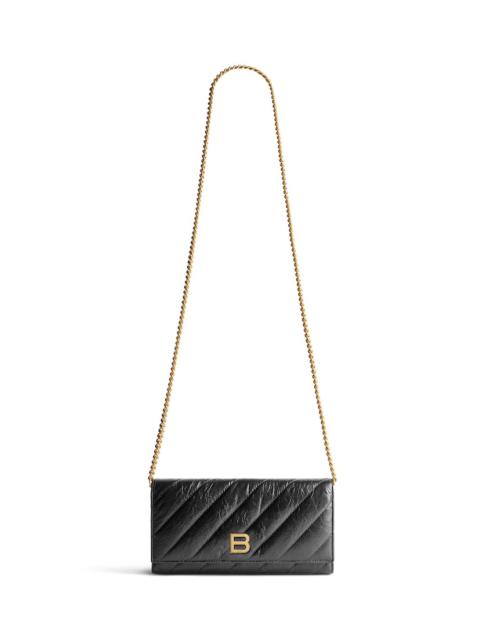 Women's Crush Wallet On Chain Quilted  in Black