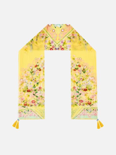 LONG SILK CRINKLE CHIFFON SCARF