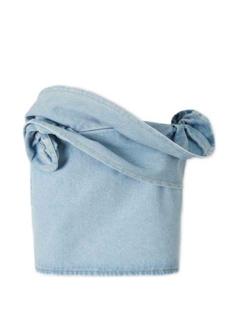 floral-appliqué skirt