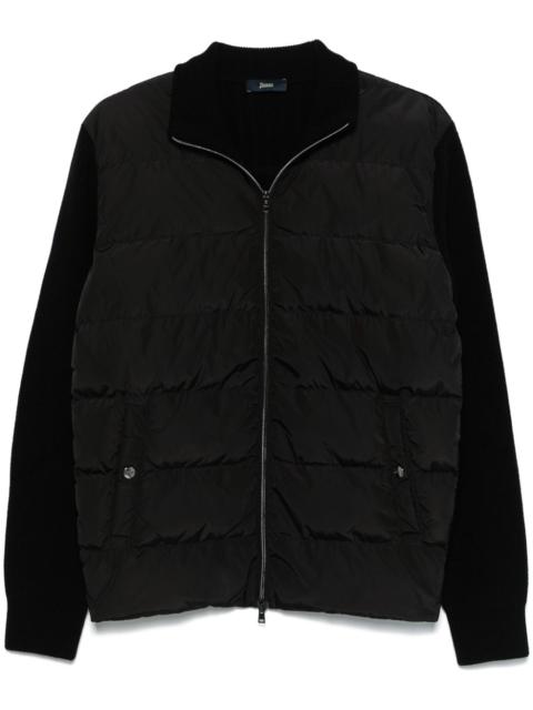 quilted-panelled jacket