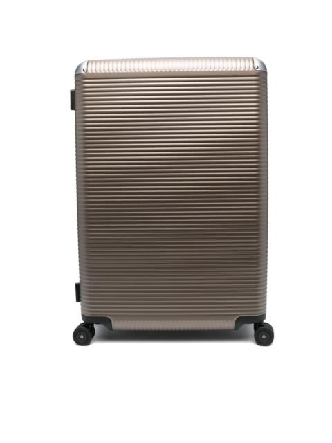 panelled aluminium suitcase