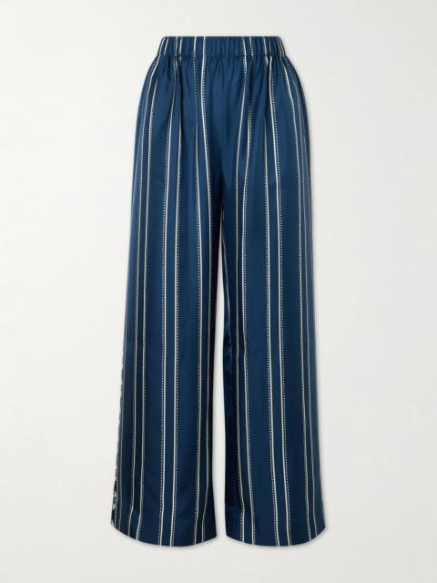 Oolong Striped Silk-voile Straight-leg Pants