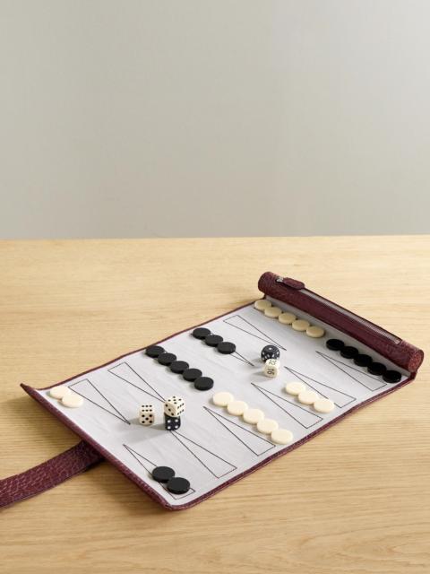 Croc-effect Leather Backgammon Roll