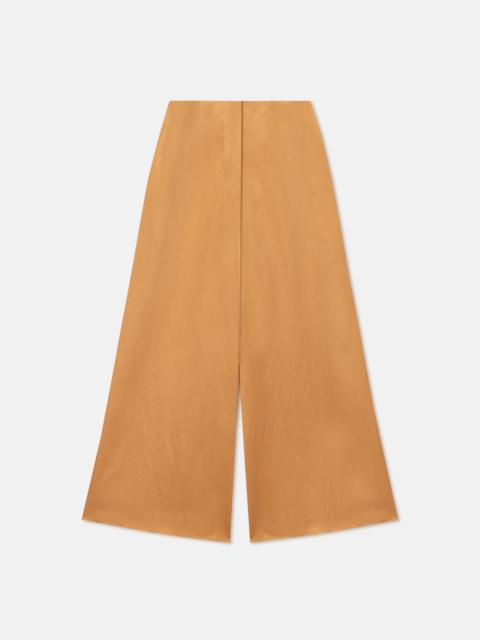 Crinkled Satin Wide-Leg Pants