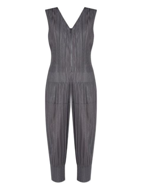 zip pleated jumpsuit