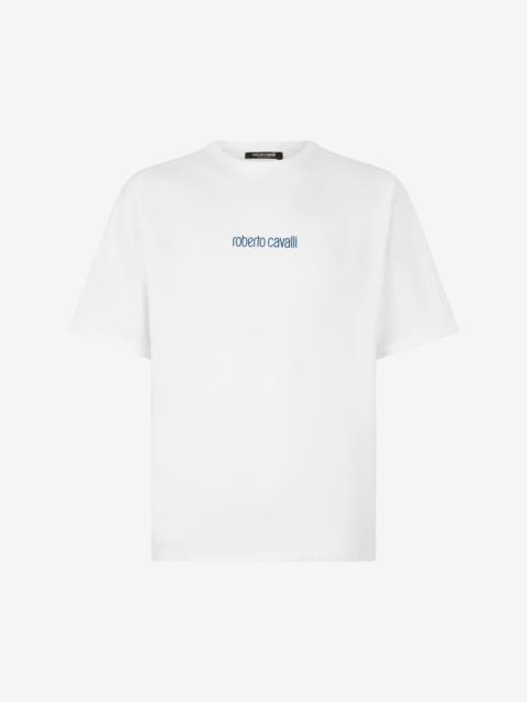 Cotton T-Shirt With Dragon And Logo