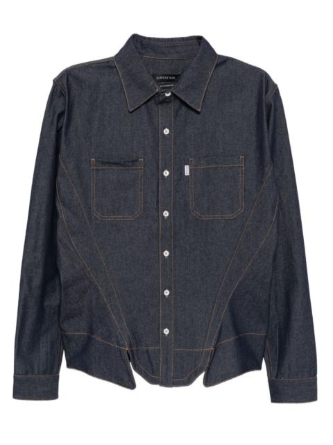 corset-style denim shirt