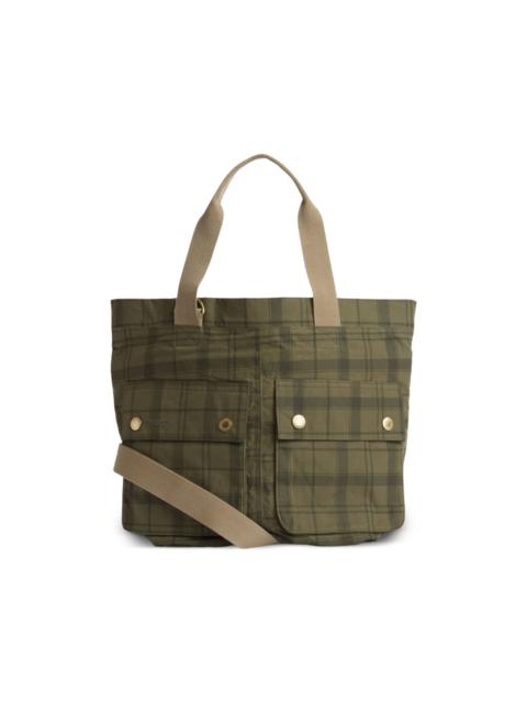 Transport tartan-checked tote bag