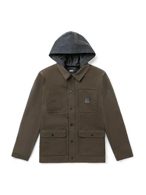 Men's Vans Cargo Casual Hooded Jacket Brown VN0A456ZTT5