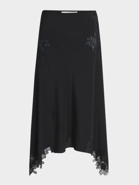 Lace Handkerchief Midi Skirt