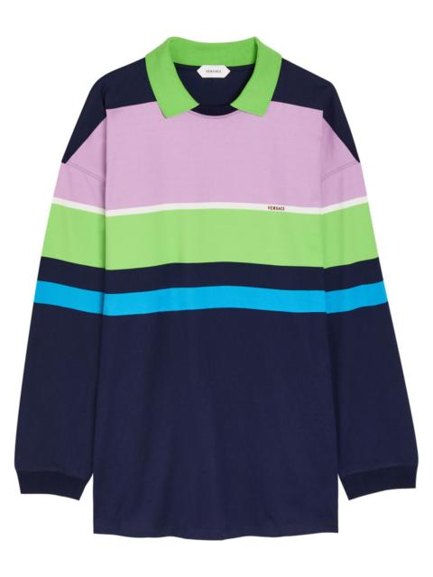 Versace Striped Cotton Mini Sweatshirt Dress