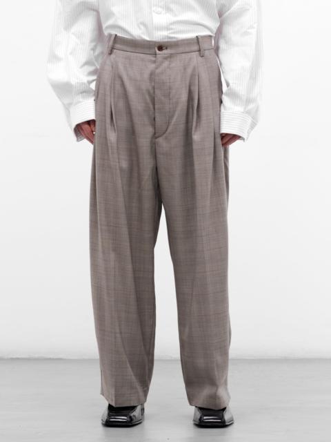 Gray Glen Check Wool Trousers