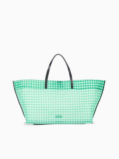 STAUD CHRISTOS LARGE MESH TOTE JADE GINGHAM