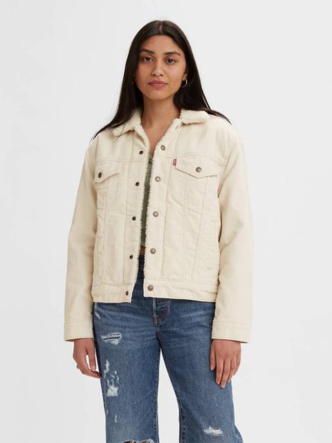EX-BOYFRIEND CORDUROY SHERPA TRUCKER JACKET