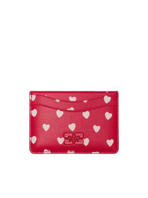 heart-print card holder