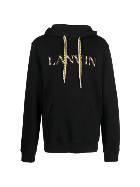 embroidered-logo hoodie