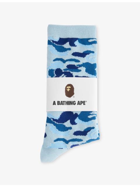Camo-Print Stretch-Cotton Socks