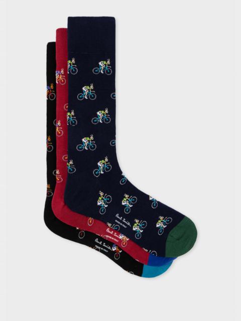 'Rabbit Bike' Socks Three Pack