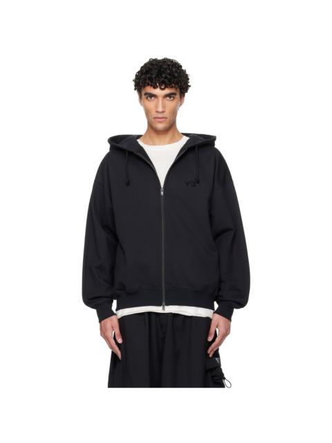 Black Brushed Terry Zip Hoodie