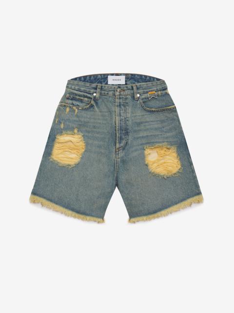 DISTRESSED DENIM SHORTS