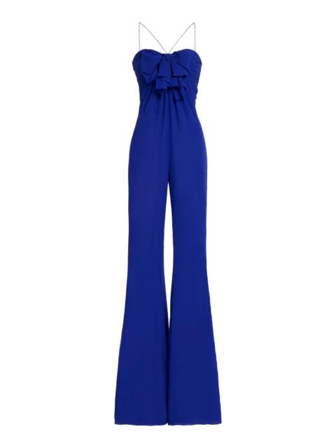 Ruffled Bow-Detailed Jumpsuit blue