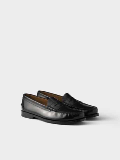 Brushed leather loafers